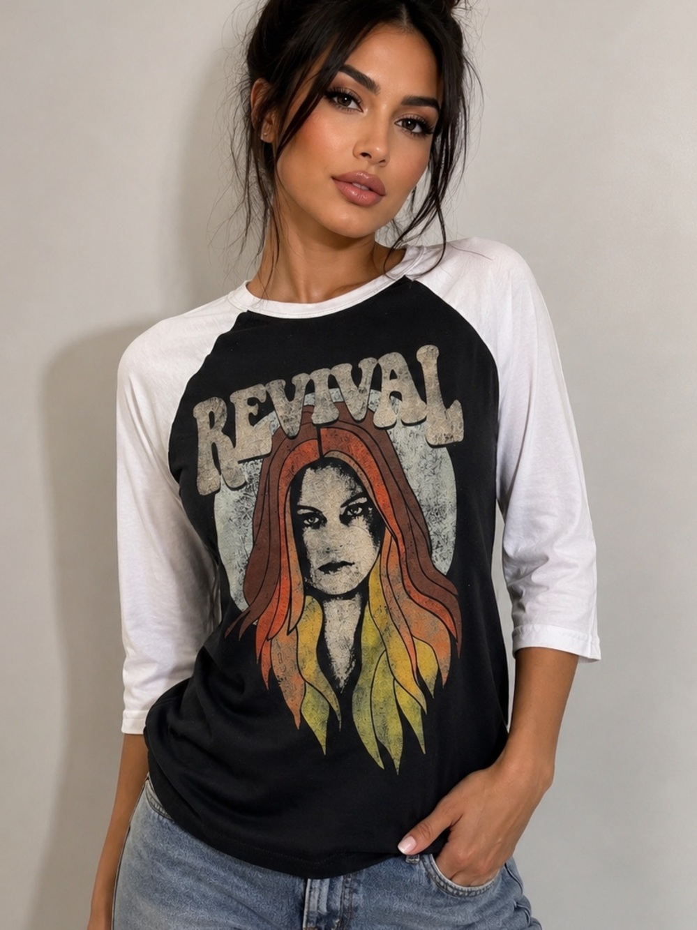 Selena Gomez Shirt Women's Small Black Raglan Revival Tour 2016 Pop Music Rock
